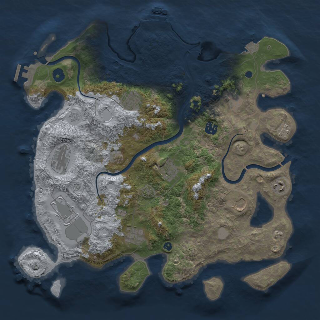 Rust Map: Procedural Map, Size: 3750, Seed: 1463112473, 16 Monuments