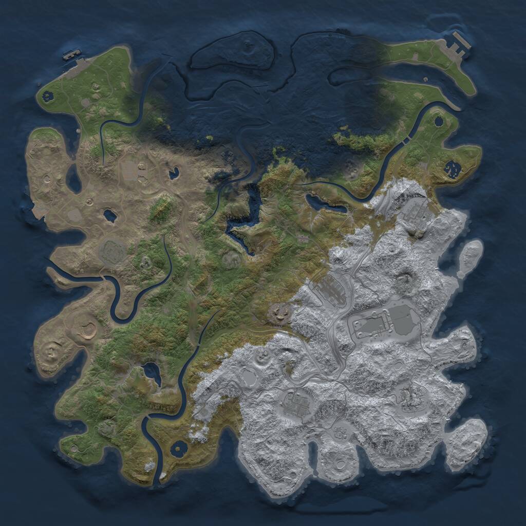Rust Map: Procedural Map, Size: 4700, Seed: 322744469, 17 Monuments