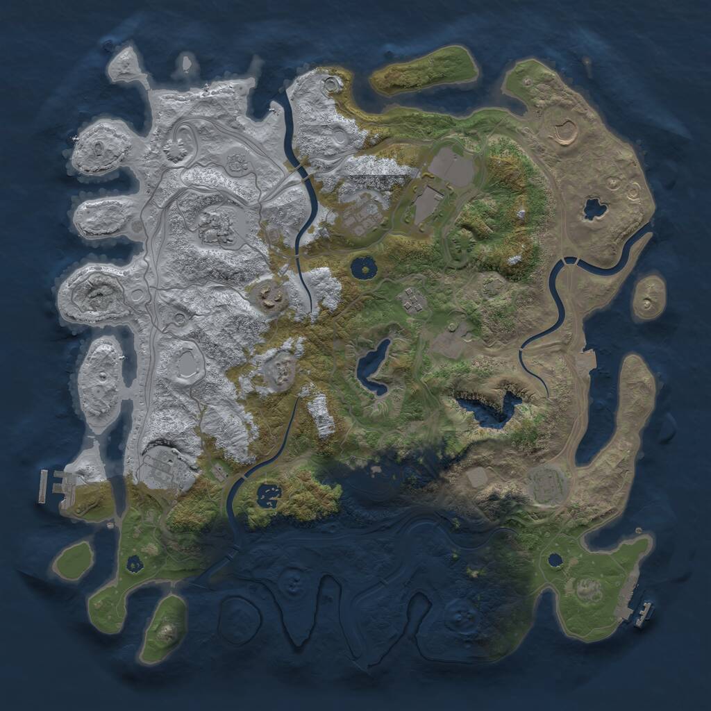Rust Map: Procedural Map, Size: 4250, Seed: 985719360, 17 Monuments