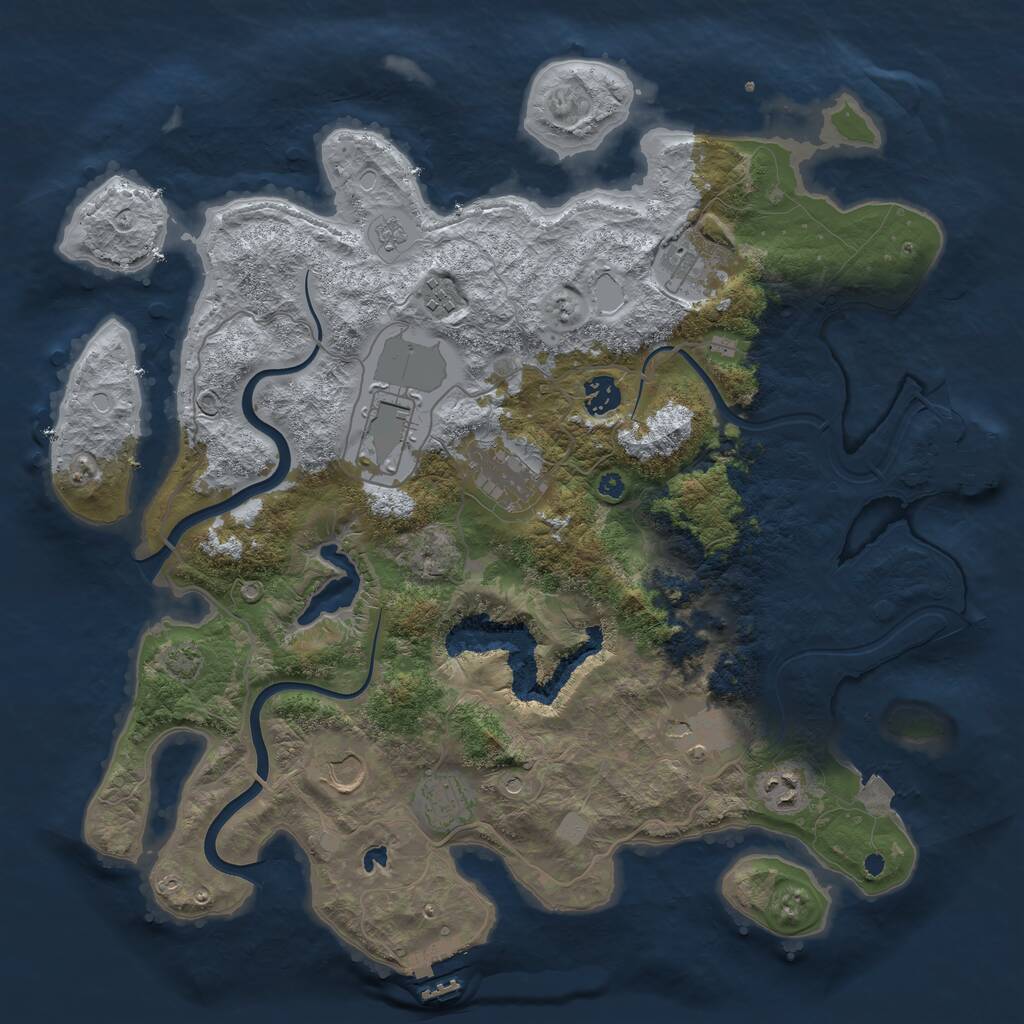 Rust Map: Procedural Map, Size: 4000, Seed: 2351537, 15 Monuments