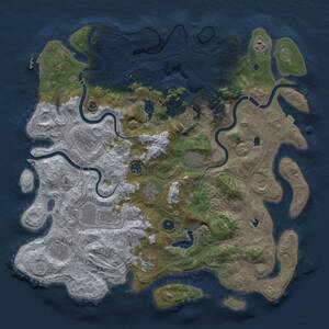 Thumbnail Rust Map: Procedural Map, Size: 4500, Seed: 637707629, 16 Monuments