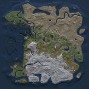 Thumbnail Rust Map: Procedural Map, Size: 4800, Seed: 169140190, 17 Monuments