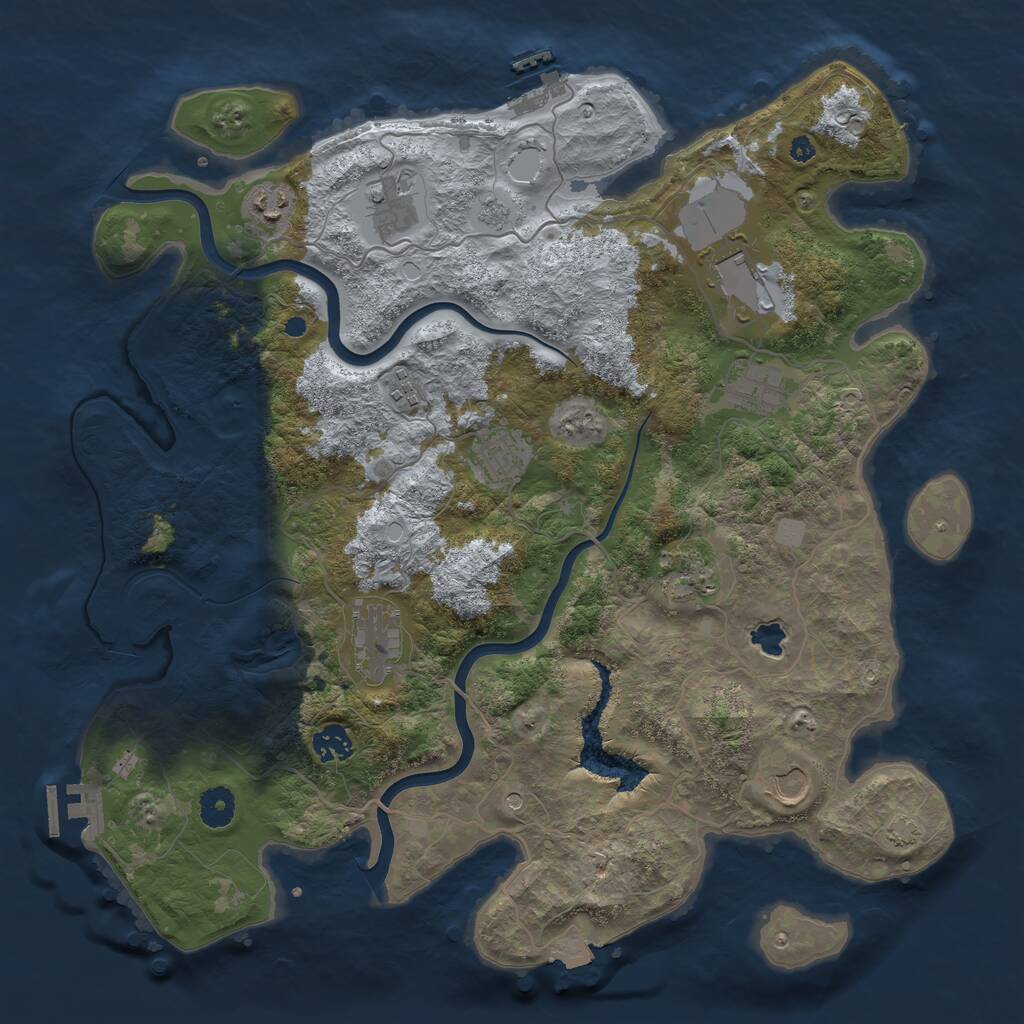 Rust Map: Procedural Map, Size: 4000, Seed: 1656059493, 16 Monuments