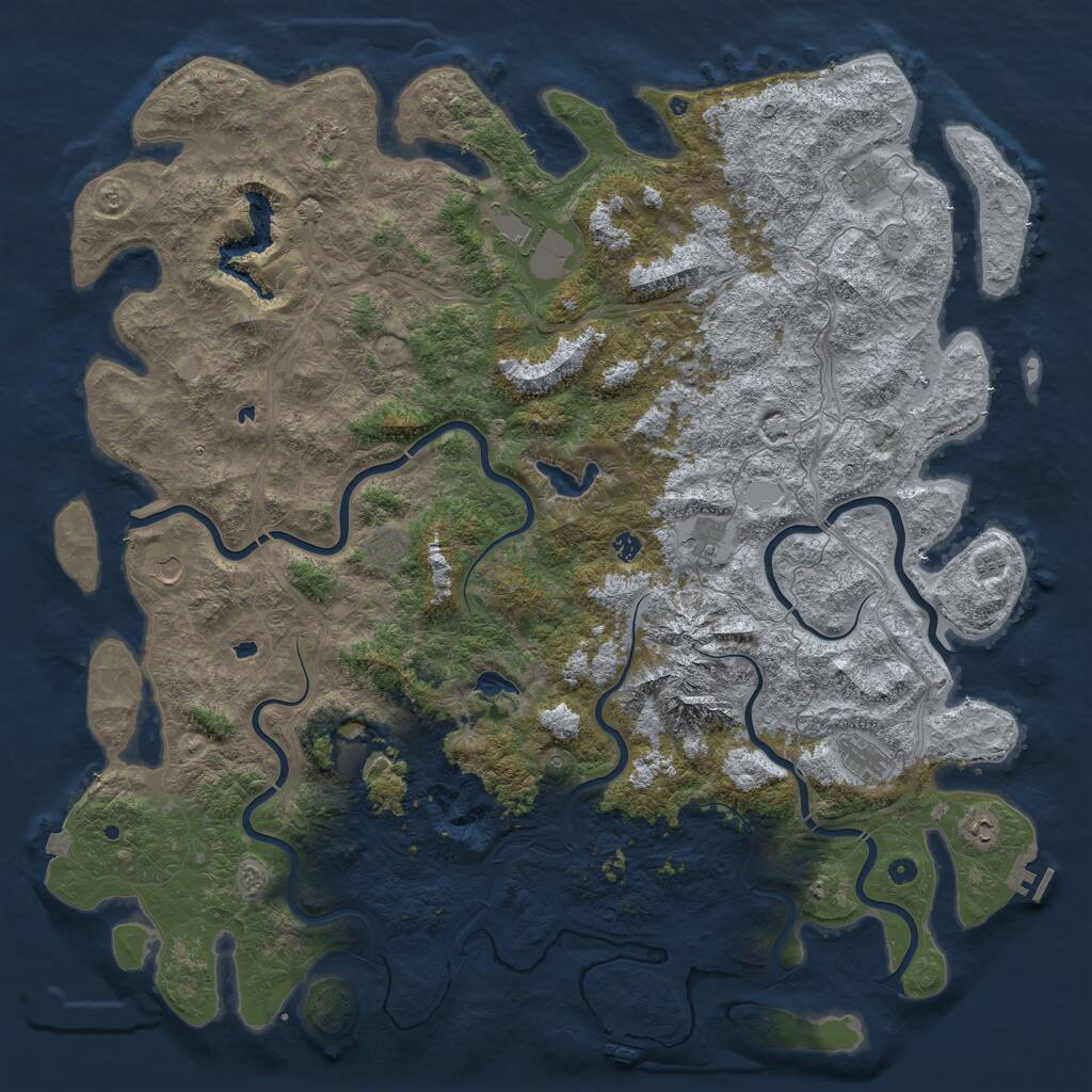 Rust Map: Procedural Map, Size: 6000, Seed: 12234234, 17 Monuments