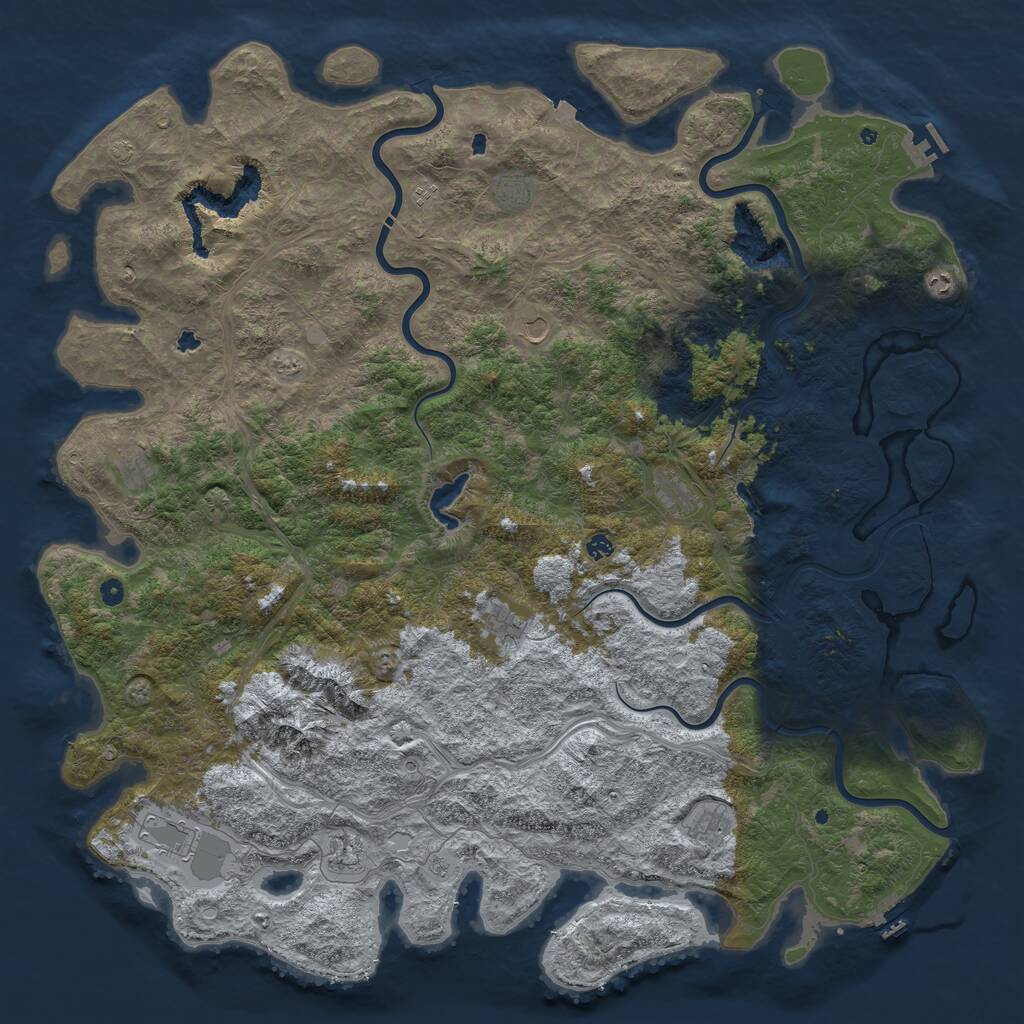 Rust Map: Procedural Map, Size: 6000, Seed: 815502568, 17 Monuments