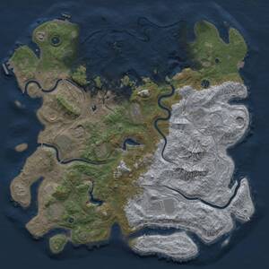 Thumbnail Rust Map: Procedural Map, Size: 5000, Seed: 484396338, 17 Monuments