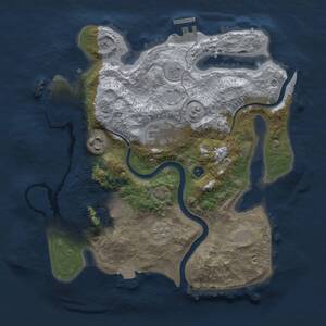 Thumbnail Rust Map: Procedural Map, Size: 3000, Seed: 1367085, 10 Monuments