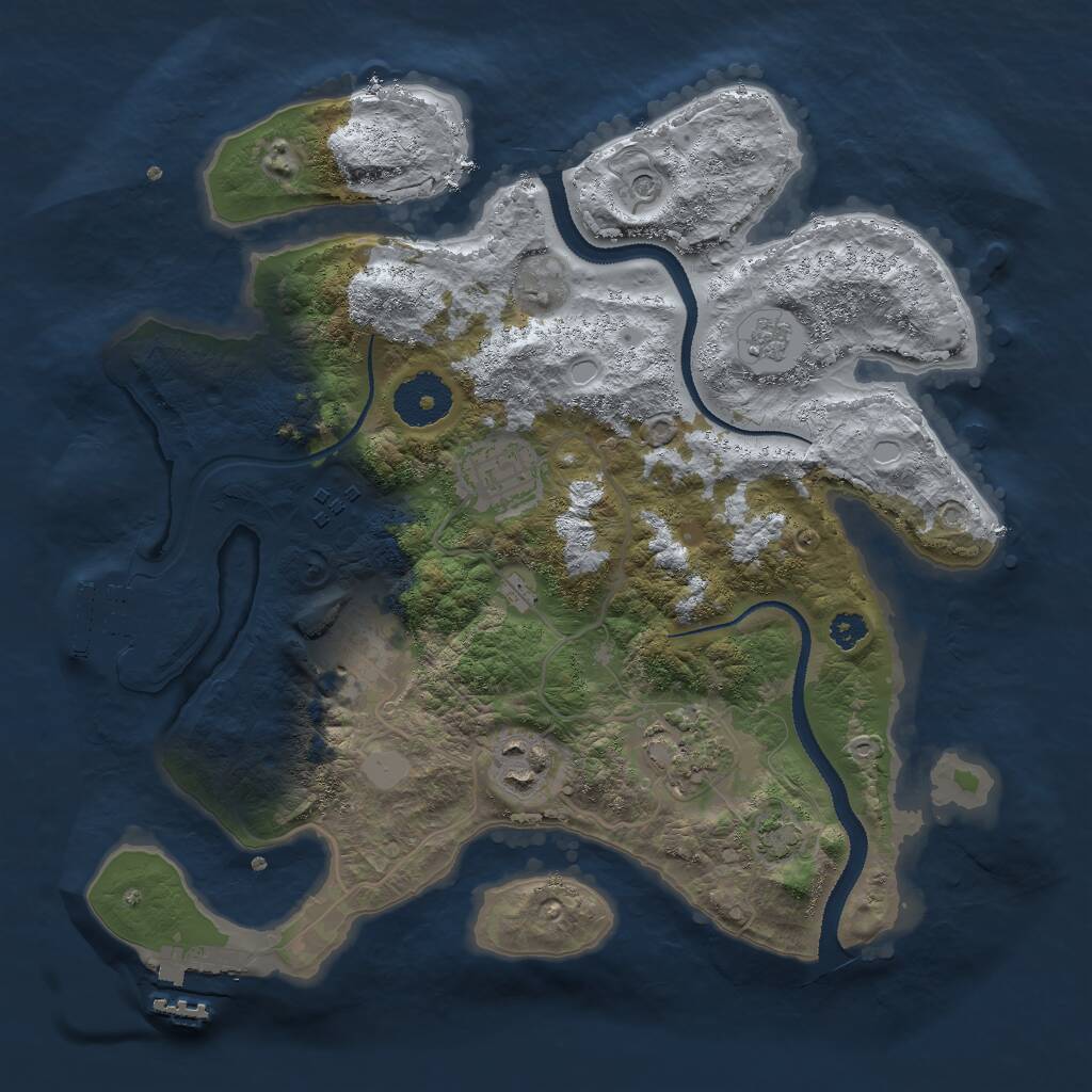 Rust Map: Procedural Map, Size: 3000, Seed: 79372855, 11 Monuments