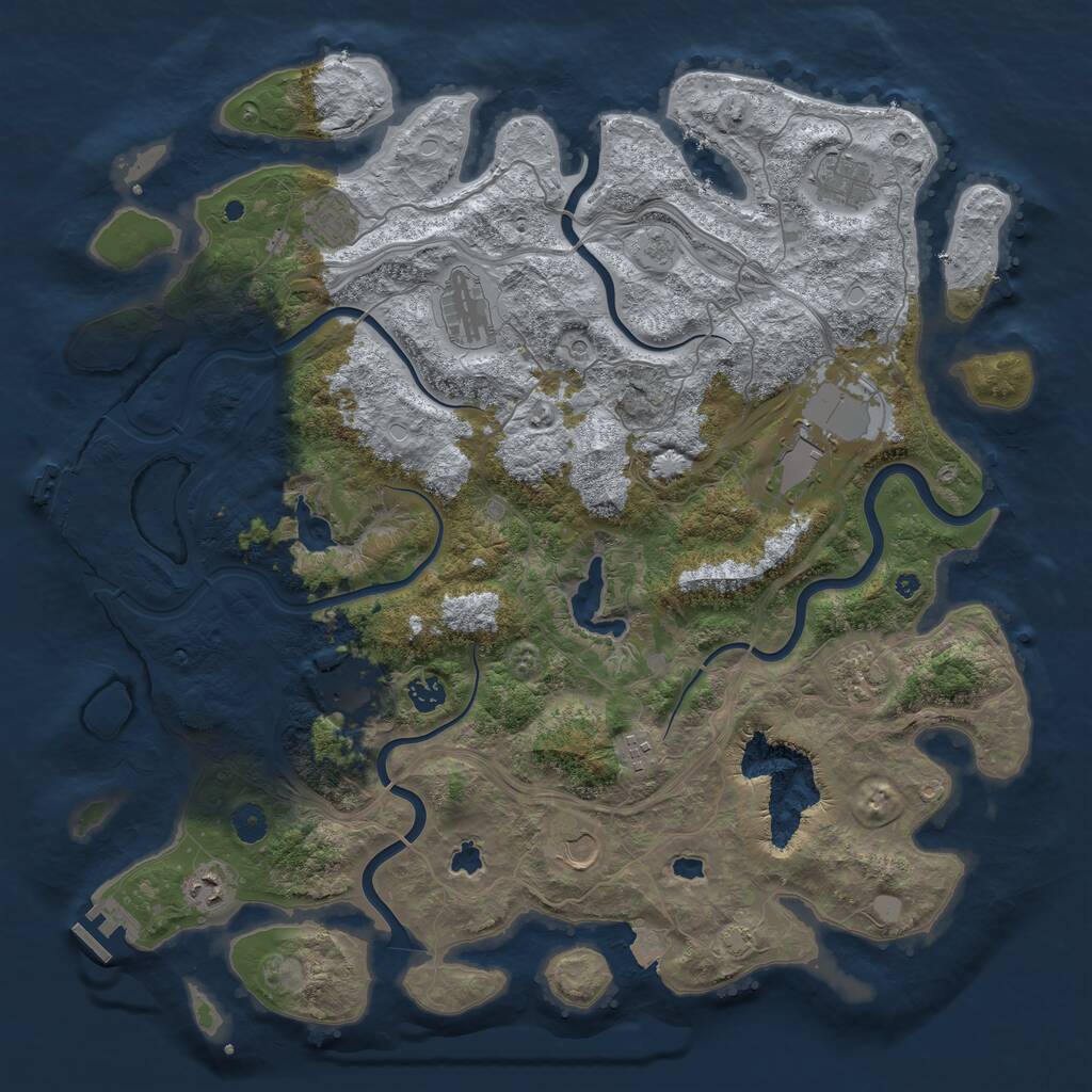 Rust Map: Procedural Map, Size: 4500, Seed: 35857919, 16 Monuments