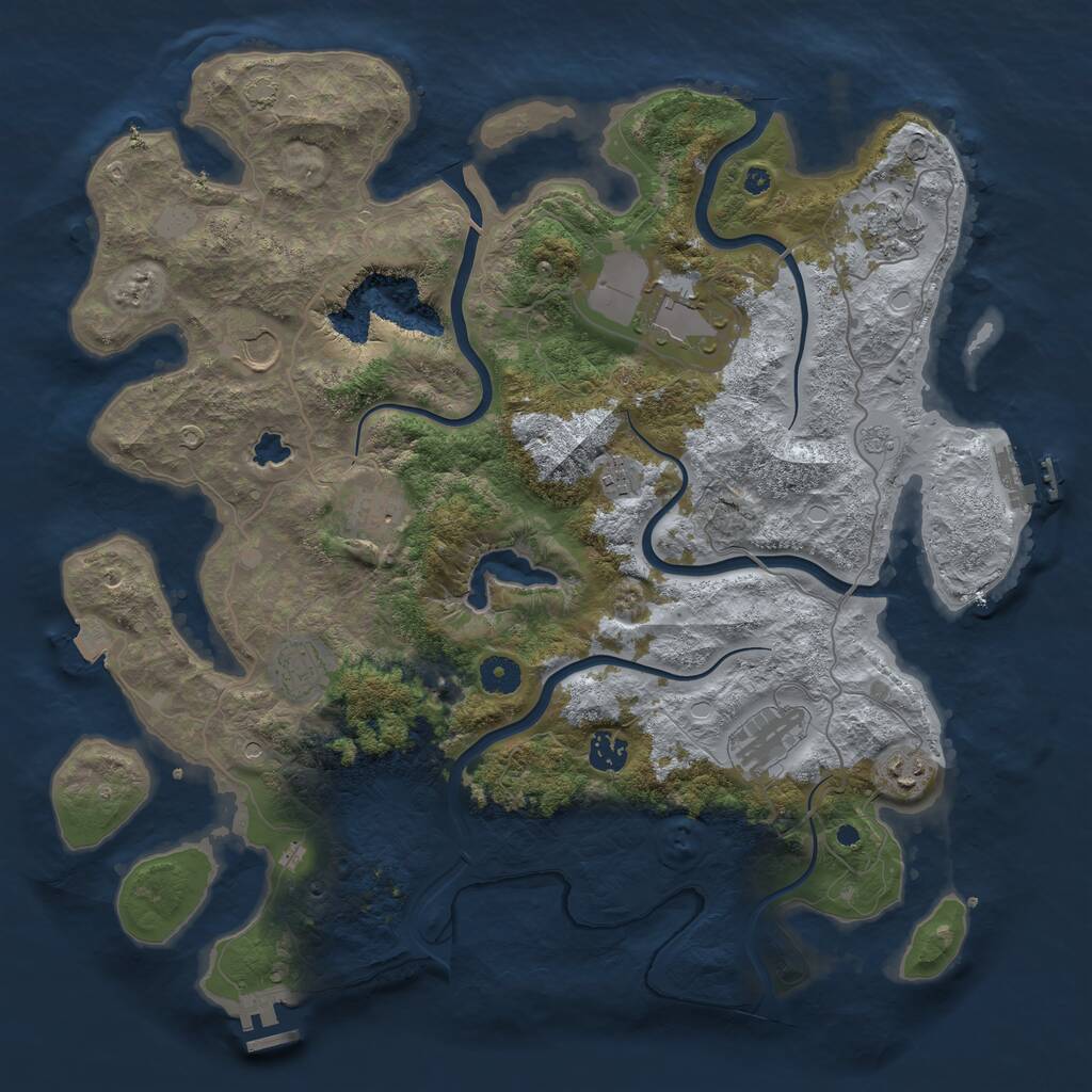 Rust Map: Procedural Map, Size: 4096, Seed: 1467729172, 15 Monuments