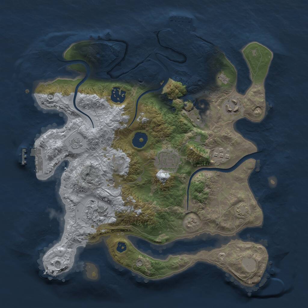 Rust Map: Procedural Map, Size: 3000, Seed: 8354768, 12 Monuments