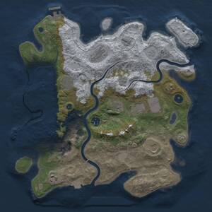 Thumbnail Rust Map: Procedural Map, Size: 3600, Seed: 118155545, 15 Monuments