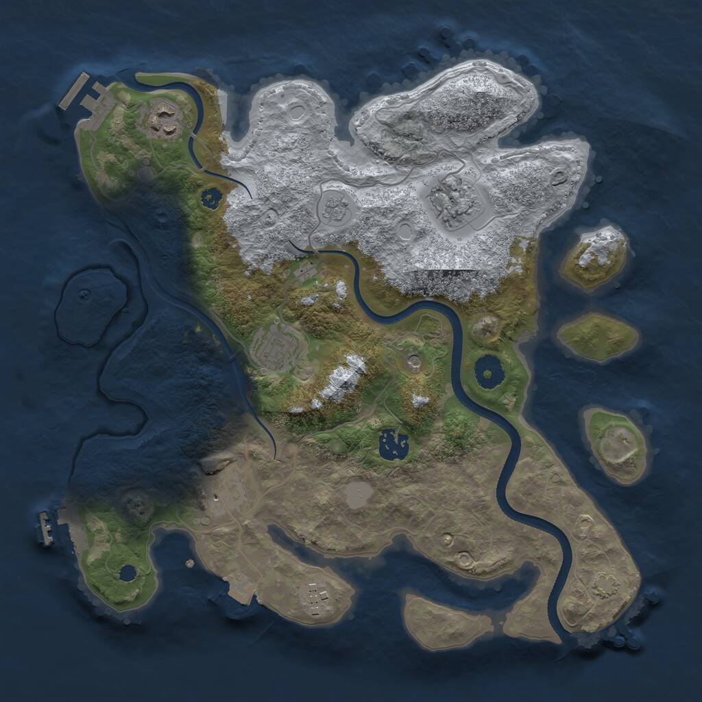 Rust Map: Procedural Map, Size: 3333, Seed: 468, 12 Monuments