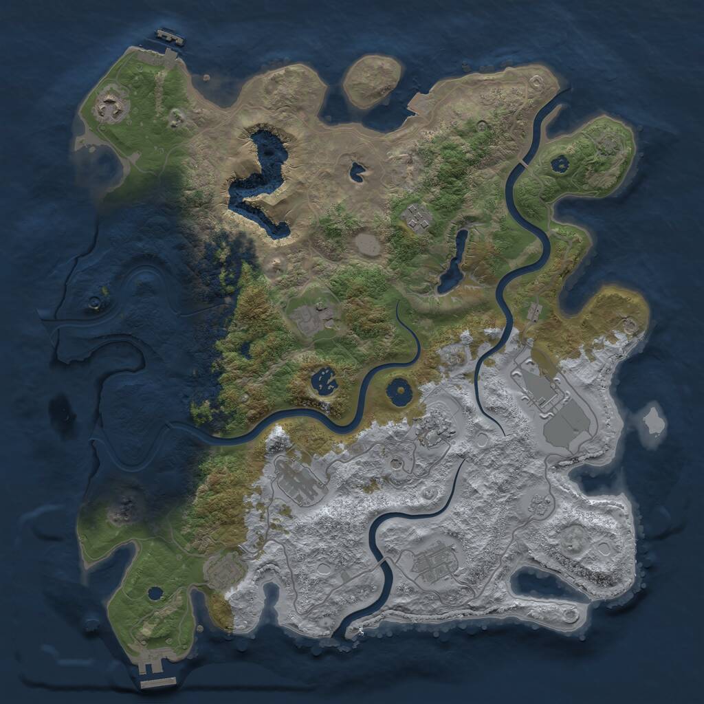 Rust Map: Procedural Map, Size: 4000, Seed: 368894825, 15 Monuments