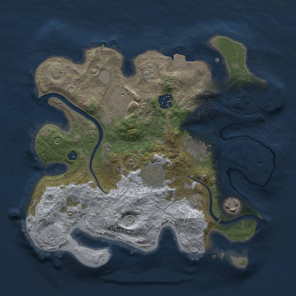 Rust Map: Procedural Map, Size: 3000, Seed: 5376543, 11 Monuments