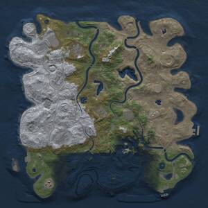 Thumbnail Rust Map: Procedural Map, Size: 4500, Seed: 679805672, 17 Monuments