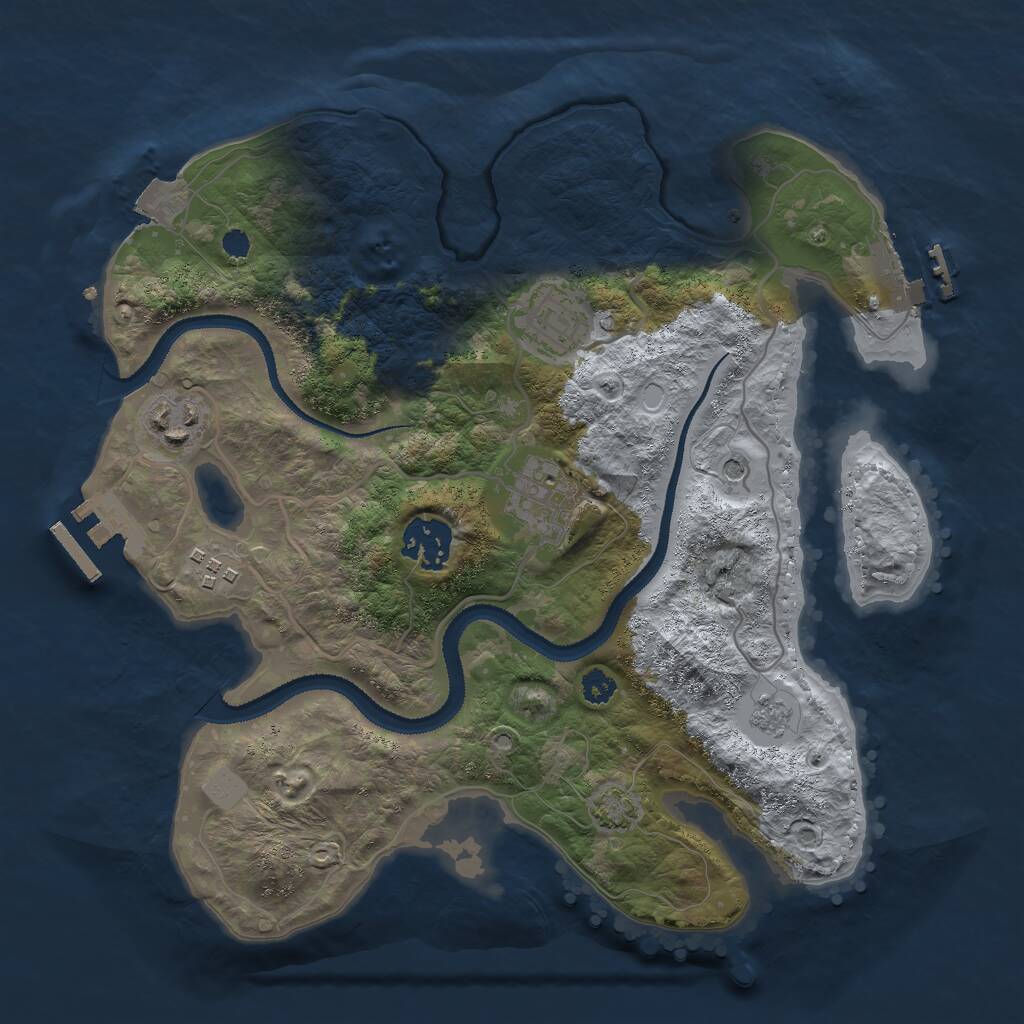 Rust Map: Procedural Map, Size: 3000, Seed: 23584, 11 Monuments