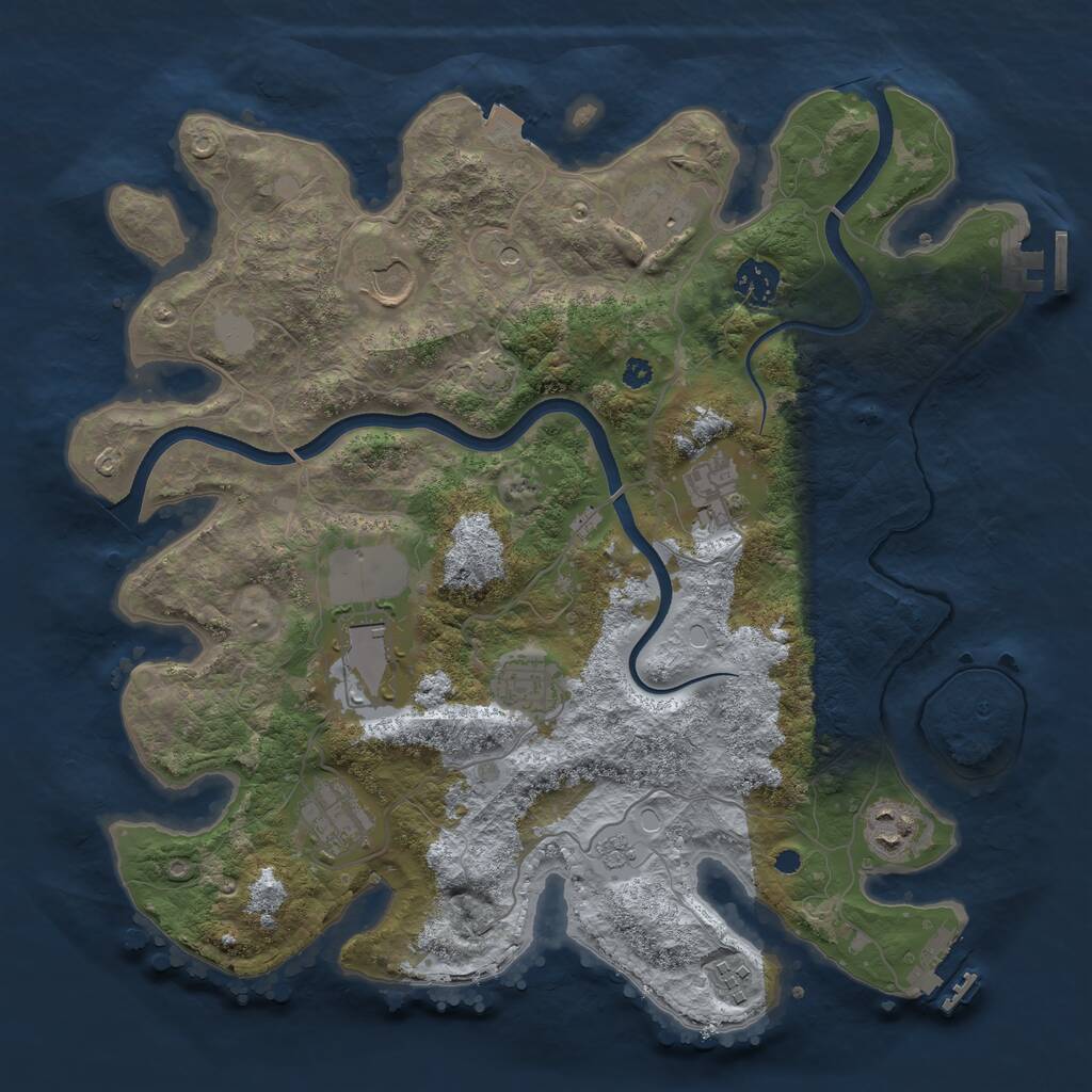 Rust Map: Procedural Map, Size: 3600, Seed: 277272, 15 Monuments