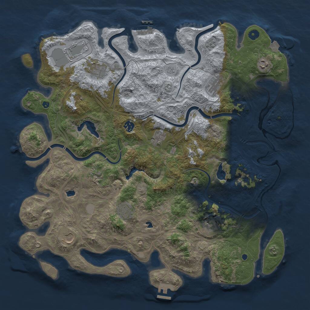 Rust Map: Procedural Map, Size: 4500, Seed: 537106519, 17 Monuments
