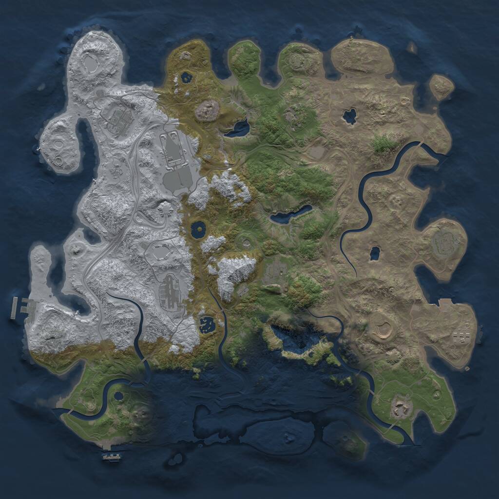 Rust Map: Procedural Map, Size: 4500, Seed: 931346531, 16 Monuments