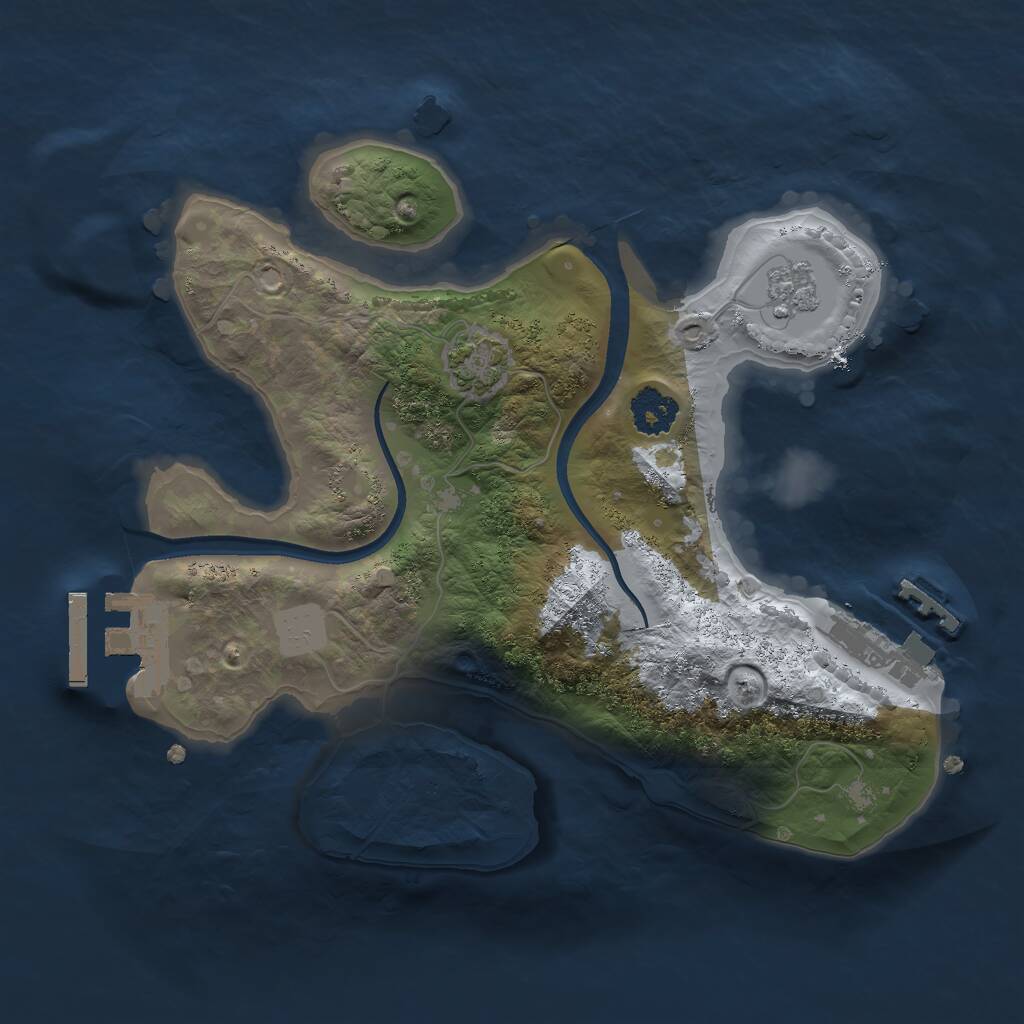 Rust Map: Procedural Map, Size: 2200, Seed: 1925813593, 5 Monuments