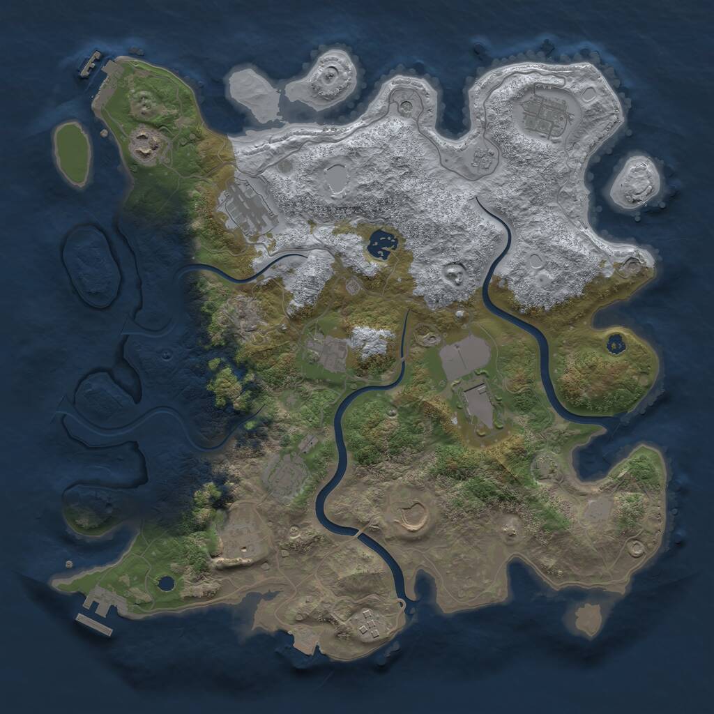 Rust Map: Procedural Map, Size: 3750, Seed: 1178961528, 16 Monuments