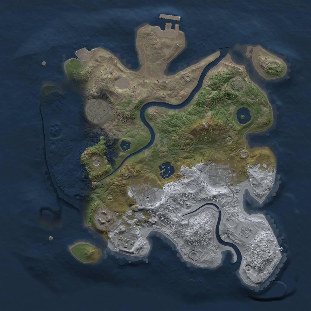 Rust Map: Procedural Map, Size: 3000, Seed: 565712, 11 Monuments