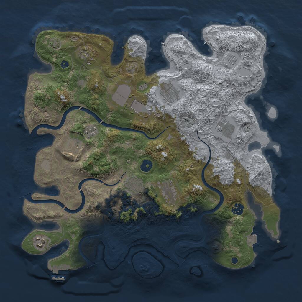 Rust Map: Procedural Map, Size: 3800, Seed: 221, 15 Monuments