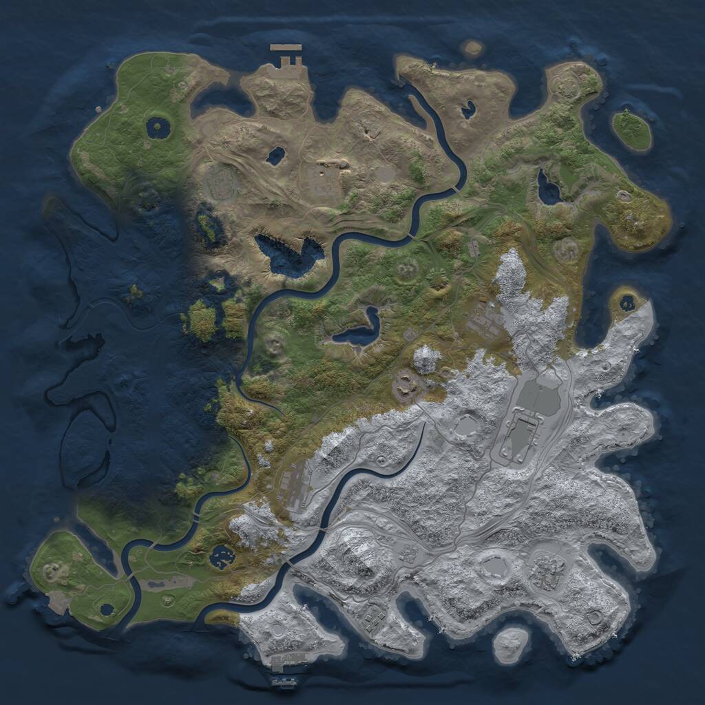 Rust Map: Procedural Map, Size: 4500, Seed: 357464113, 15 Monuments