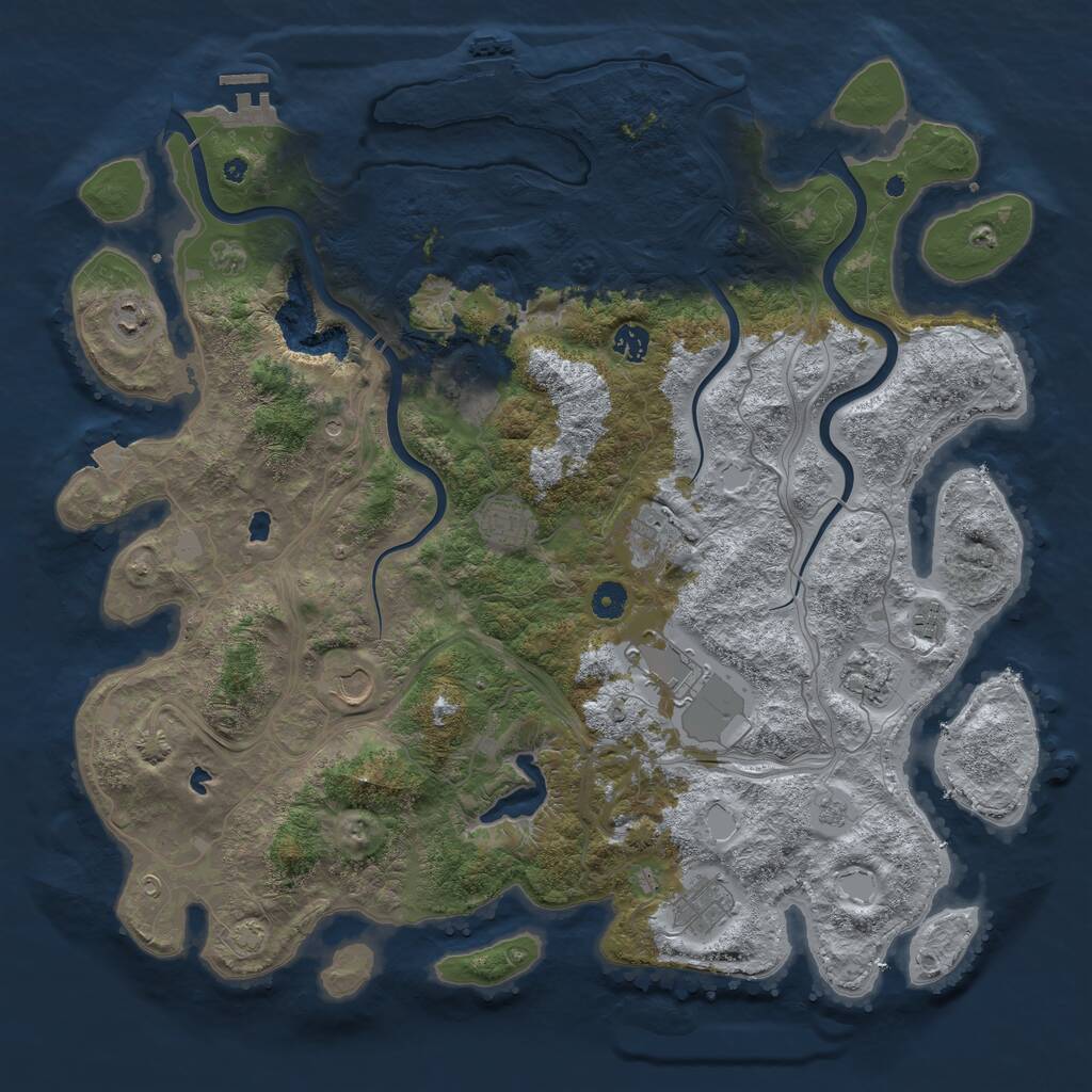 Rust Map: Procedural Map, Size: 4500, Seed: 58941, 16 Monuments