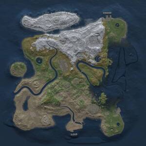 Thumbnail Rust Map: Procedural Map, Size: 3500, Seed: 1375619882, 11 Monuments