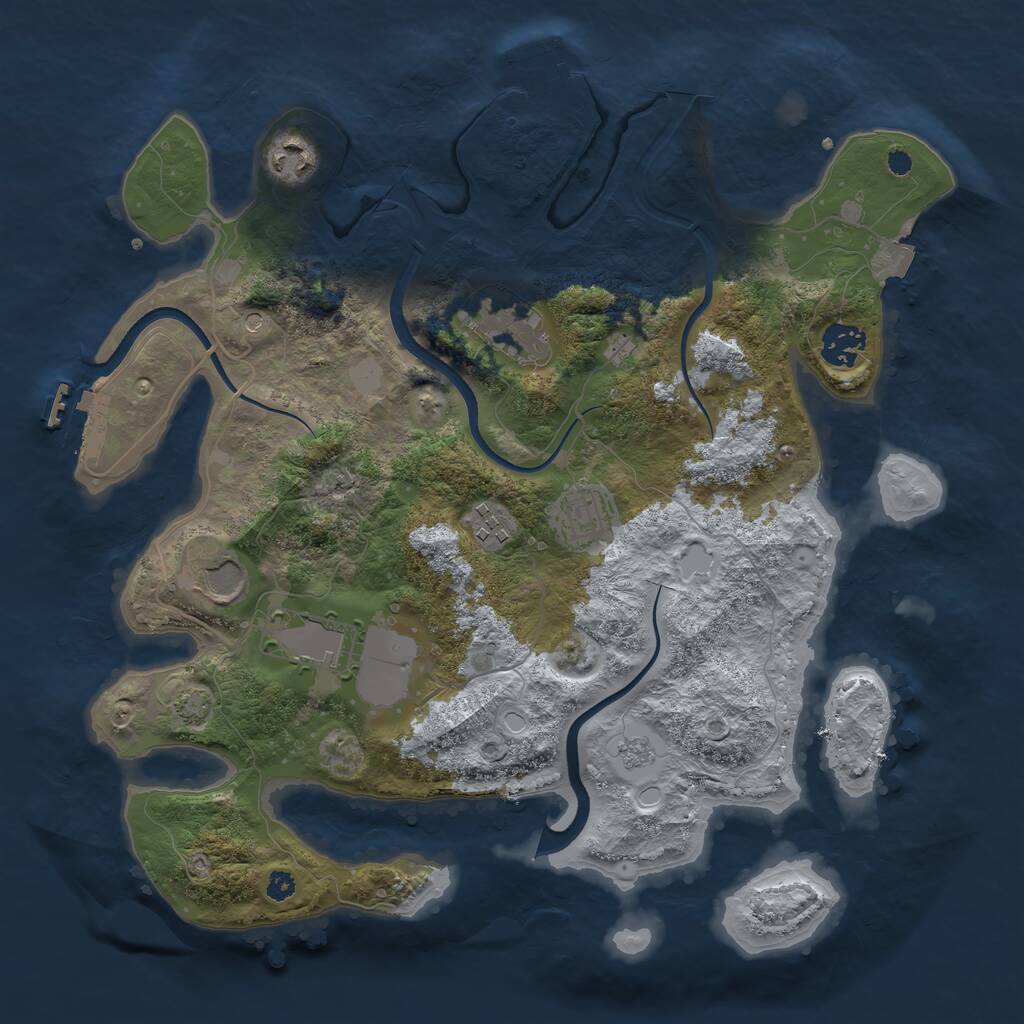 Rust Map: Procedural Map, Size: 3500, Seed: 1662591903, 13 Monuments