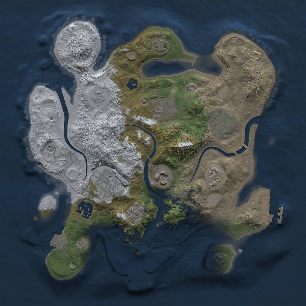 Rust Map: Procedural Map, Size: 2800, Seed: 5567, 12 Monuments