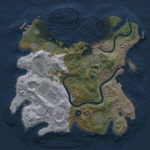 Thumbnail Rust Map: Procedural Map, Size: 3500, Seed: 952197715, 14 Monuments