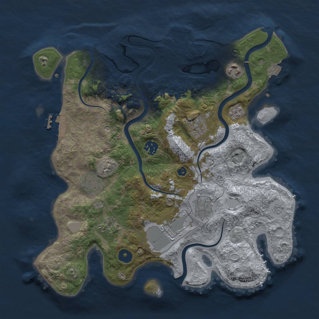 Rust Map: Procedural Map, Size: 3500, Seed: 1796114599, 14 Monuments