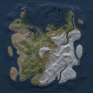 Thumbnail Rust Map: Procedural Map, Size: 3500, Seed: 91488290, 14 Monuments