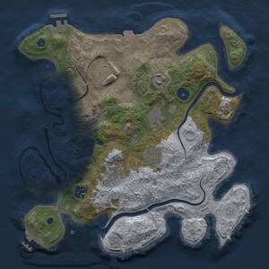 Thumbnail Rust Map: Procedural Map, Size: 3250, Seed: 1331288570, 13 Monuments
