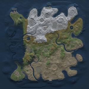 Thumbnail Rust Map: Procedural Map, Size: 3750, Seed: 156044664, 15 Monuments