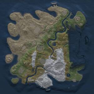 Thumbnail Rust Map: Procedural Map, Size: 3750, Seed: 316408532, 16 Monuments