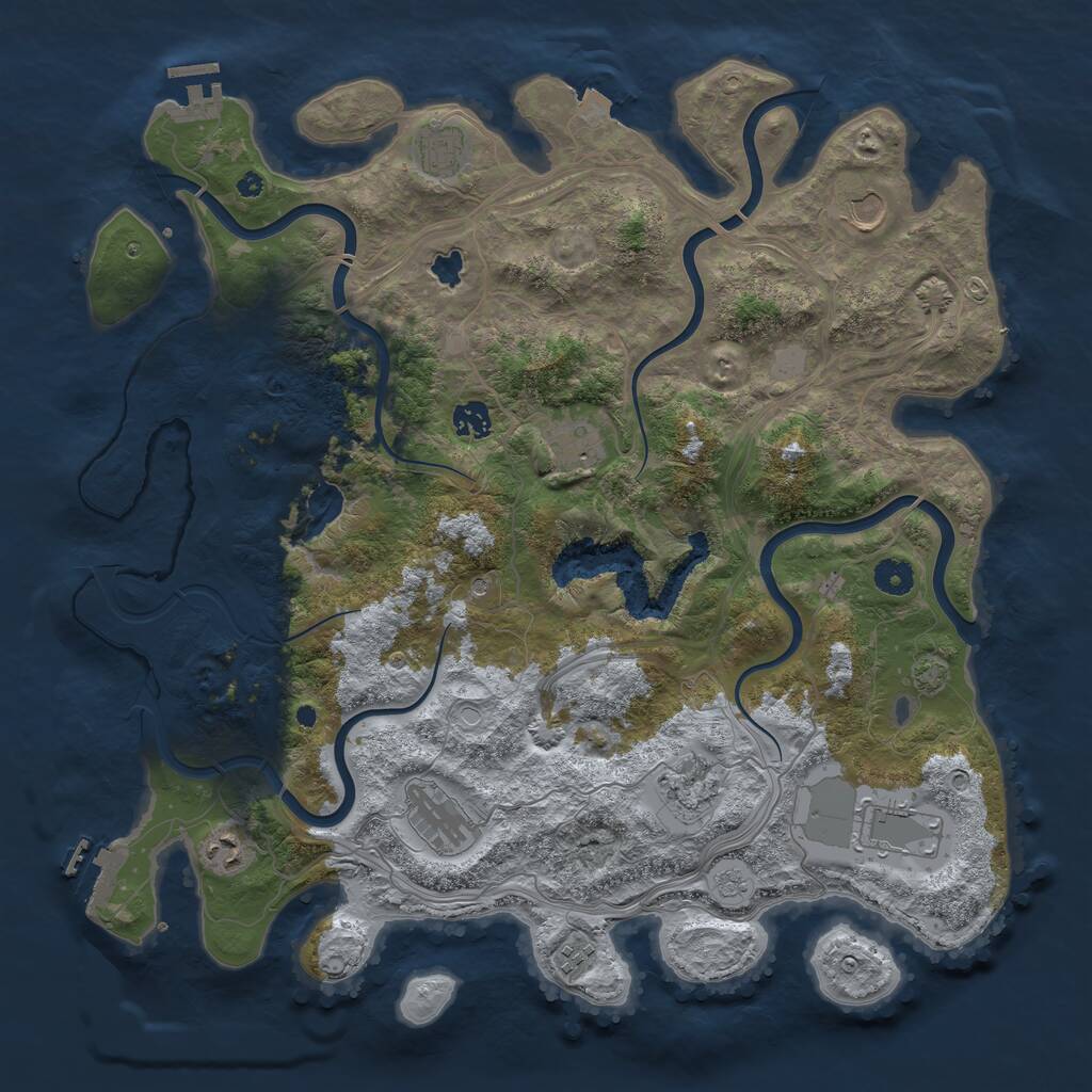 Rust Map: Procedural Map, Size: 4250, Seed: 637680170, 15 Monuments