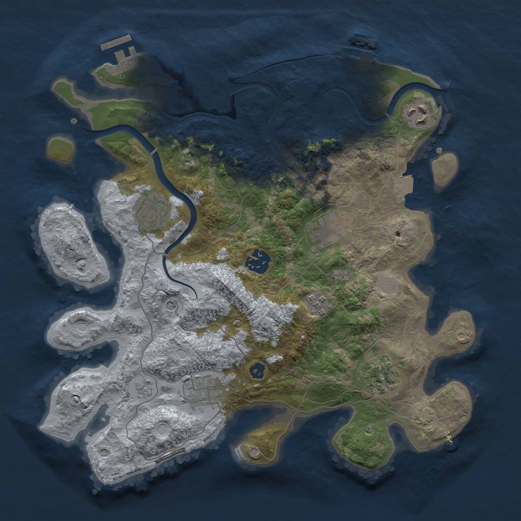 Rust Map: Procedural Map, Size: 3330, Seed: 16190319, 13 Monuments