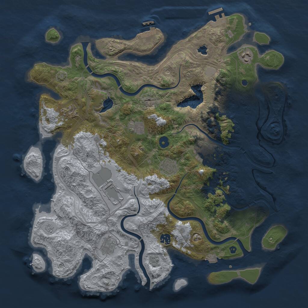 Rust Map: Procedural Map, Size: 4250, Seed: 1719836170, 15 Monuments