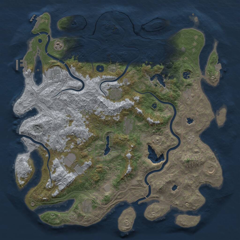 Rust Map: Procedural Map, Size: 4750, Seed: 1206582019, 16 Monuments