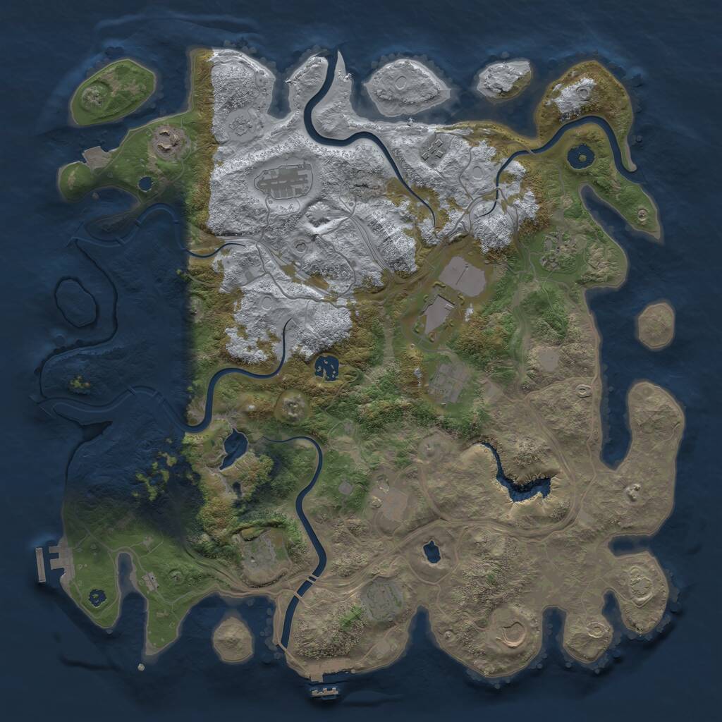 Rust Map: Procedural Map, Size: 4250, Seed: 366965041, 17 Monuments