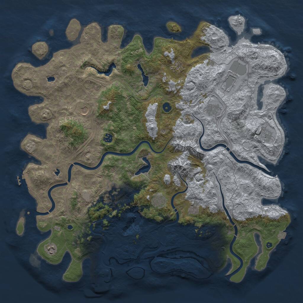 Rust Map: Procedural Map, Size: 5050, Seed: 37521, 17 Monuments