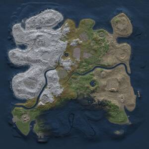 Thumbnail Rust Map: Procedural Map, Size: 3750, Seed: 120042375, 17 Monuments