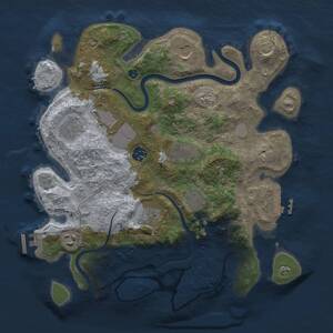 Thumbnail Rust Map: Procedural Map, Size: 3500, Seed: 594231794, 15 Monuments