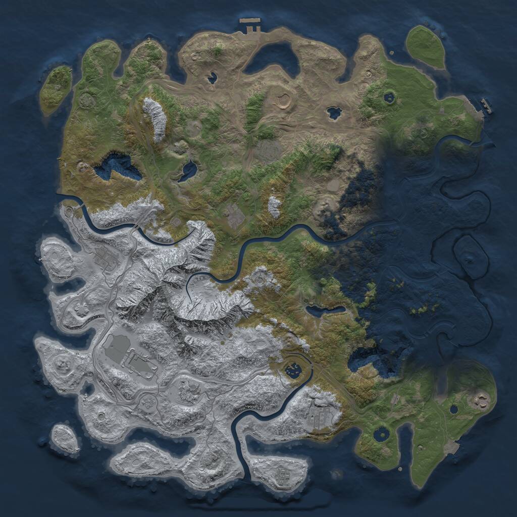 Rust Map: Procedural Map, Size: 5050, Seed: 75211, 16 Monuments