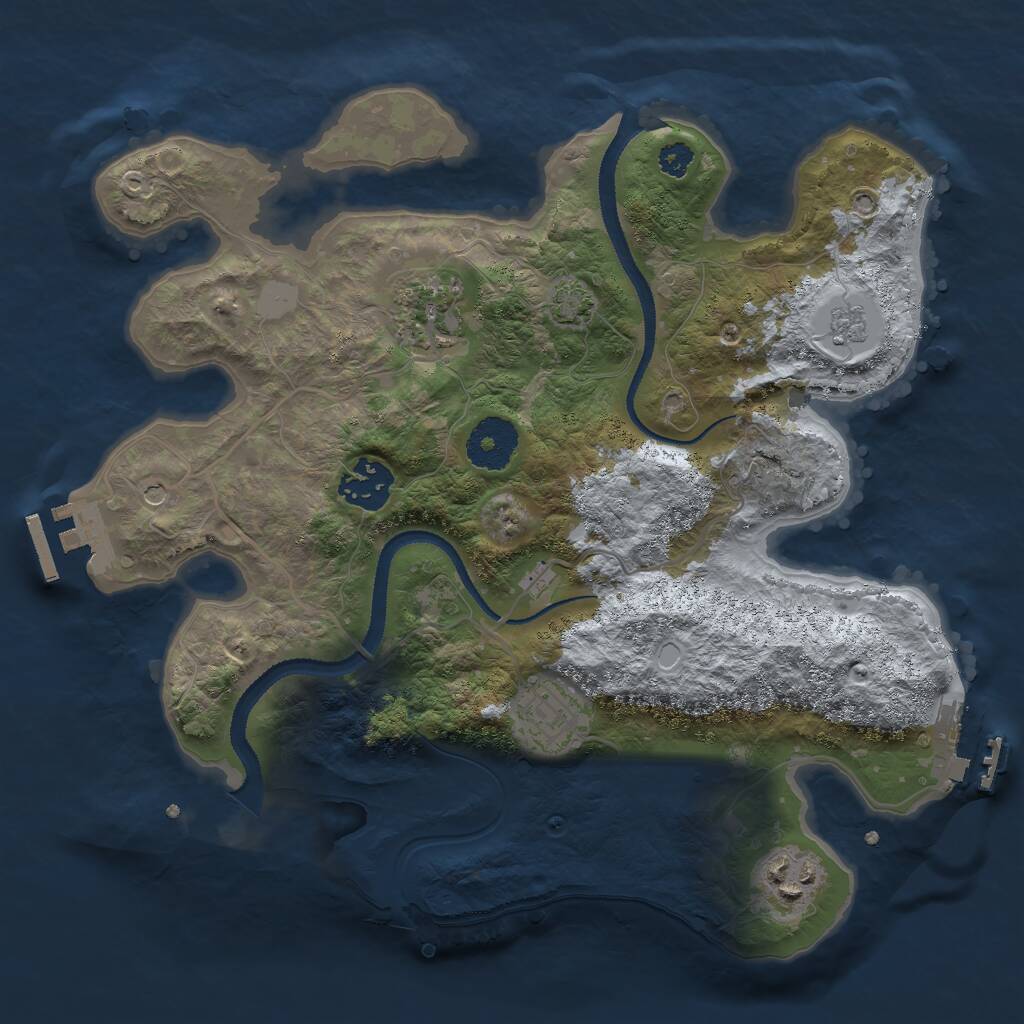 Rust Map: Procedural Map, Size: 3000, Seed: 504747615, 10 Monuments