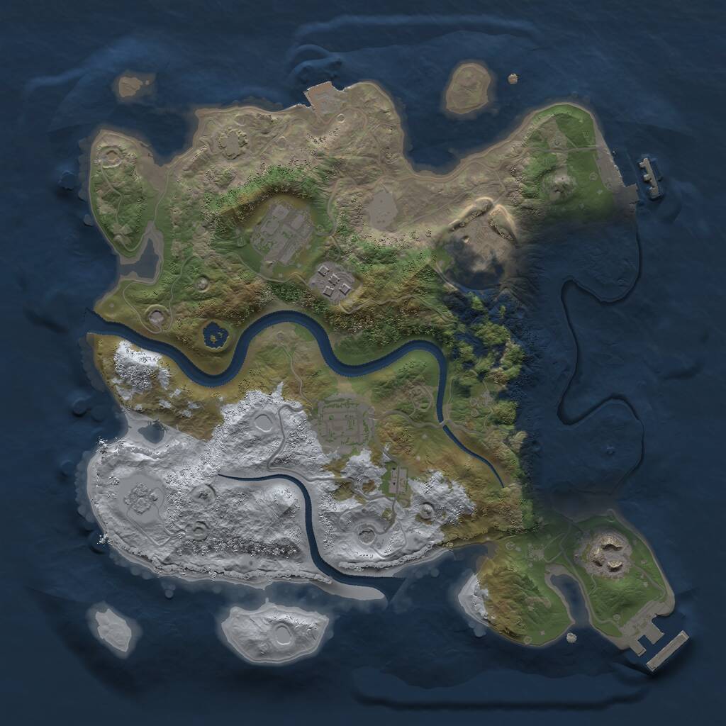 Rust Map: Procedural Map, Size: 2900, Seed: 500, 11 Monuments